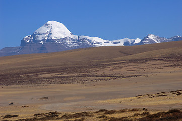 Image showing Landscape of snow-capped mountains