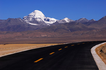 Image showing Landscape of snow-capped mountains