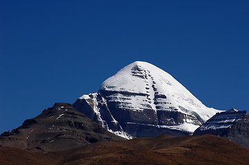 Image showing Landscape of snow-capped mountains