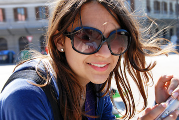 Image showing Teenage girl in sunglasses