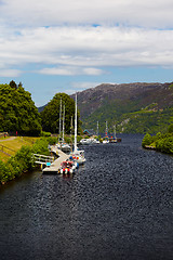 Image showing Canal with yachts