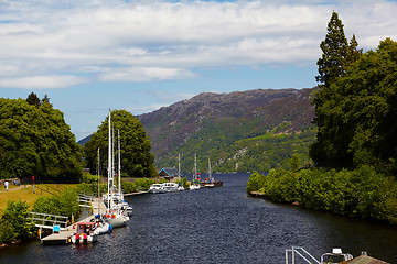 Image showing Canal with yachts