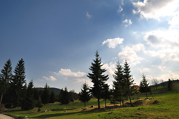 Image showing Sunset in mountain