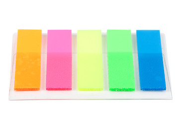 Image showing five colorful bookmarks