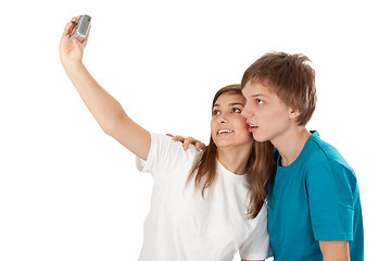 Image showing boy and girl pictures of himself