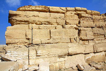 Image showing old ancient wall of sandstone