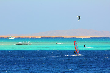 Image showing surfing on red sea