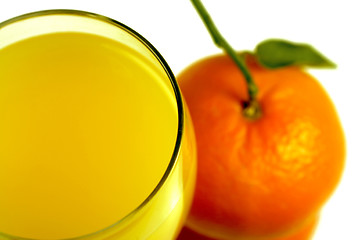 Image showing orange juice and mandarin fruit