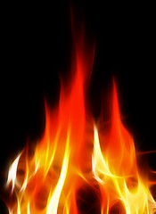Image showing abstract hot fire on black