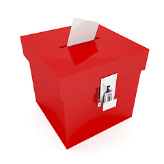 Image showing Red ballot box