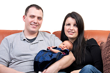 Image showing Family of Three People Smiling