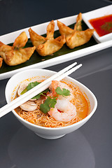 Image showing Thai Noodle Soup with Prawns
