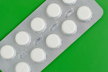 Image showing Macro view of white pills