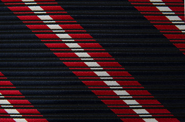 Image showing Closeup view of a striped neck tie