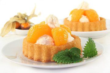 Image showing Mandarins pie