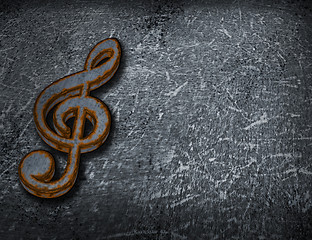 Image showing rusty clef on grunge background