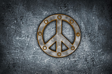 Image showing rusty peace symbol