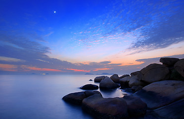 Image showing Beautiful sunset over the sea