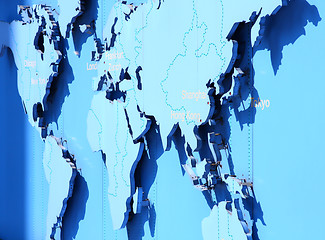 Image showing world map in blue 