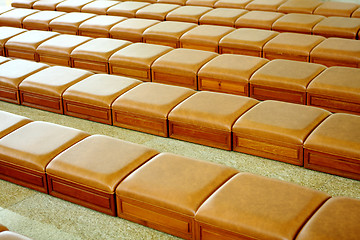 Image showing rows of seats in chinese temple