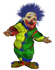 Image showing freaky clown with an inviting gesture