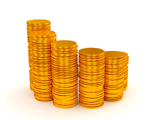 Image showing Growth: coins stacks semicircle shape 