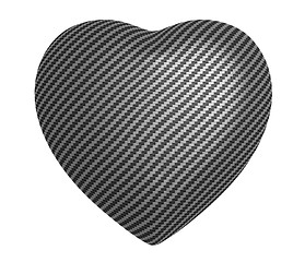 Image showing Carbon fibre heart shape isolated 