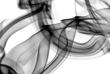 Image showing Black Abstract fume patterns on white