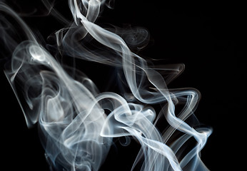 Image showing Abstract fume shapes on black