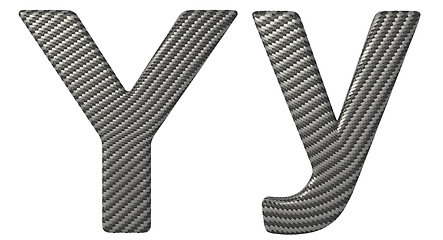 Image showing Carbon fiber font Y lowercase and capital letters