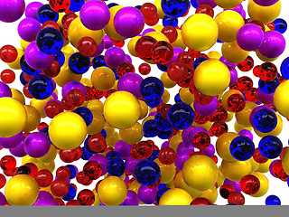 Image showing Colorful glossy orbs isolated