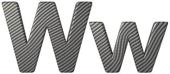 Image showing Carbon fiber font W lowercase and capital letters