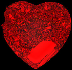 Image showing Red Broken crystal Heart: unrequited love