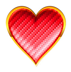 Image showing Hearts textured card suits with golden framing