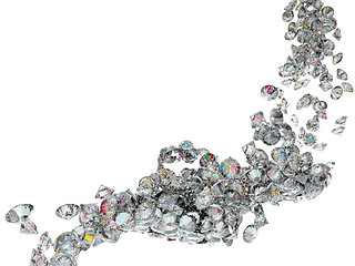 Image showing Large diamonds or gems flow isolated