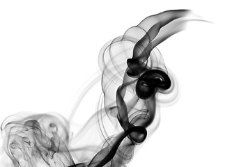 Image showing Abstract black smoke shape on white