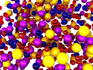 Image showing Many colorful balls isolated on white