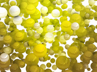 Image showing Abstract yellow and white balls over white 
