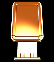 Image showing Golden Billboard or citylight isolated 