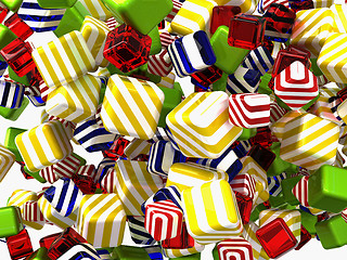 Image showing Colorful Abstract cubes or candies isolated