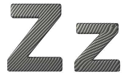 Image showing Carbon fiber font Z lowercase and capital letters