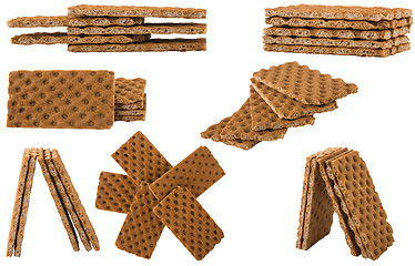 Image showing crack bread aranged in different shape