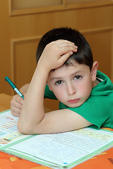 Image showing boy doing homework