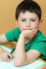 Image showing boy doing homework