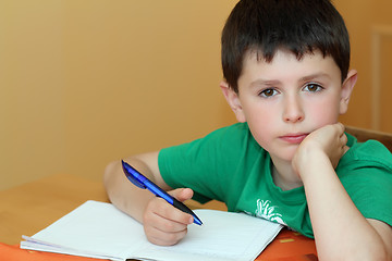 Image showing boy doing homework