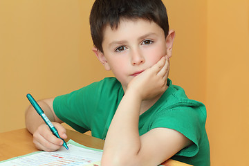 Image showing boy doing homework