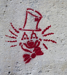 Image showing Happy graffiti clown