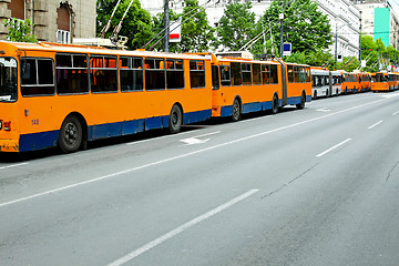 Image showing Trolleybus standstill