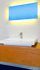 Image showing Mirror and sink