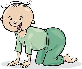 Image showing baby boy crawling on all fours